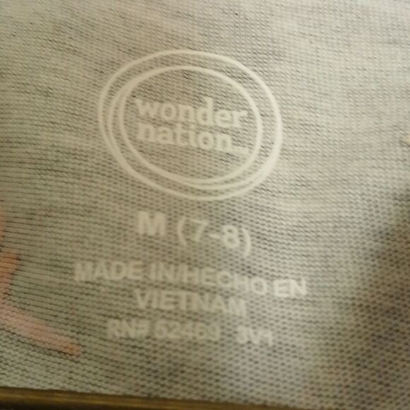 WONDER NATION Girls Cinched Front Cropped at Waist Pullover Navy Unicorn Top 7/8 - Picture 5 of 7